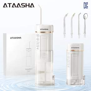 Ataasha 휴대용 구강세정기 건강한 구강 관리 핸디 접이식 치아 세정기 KCYQ-1018, 화이트