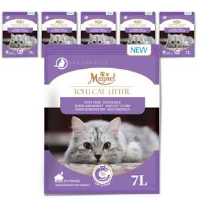 마그넷 두부 모래, 7L, 6개, 라벤더향