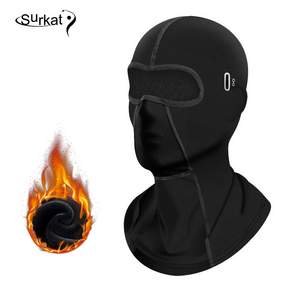 Surkat 바라클라바 겨울 방한 기모 후드 넥워머 스포츠 바라클라바 오토바이 자전거전용 바라클라바, 1개, 블랙, 블랙 × 1개