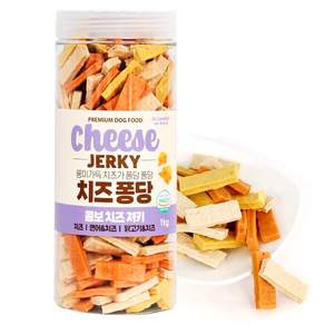 닥터케어누트 강아지 퐁당 치즈 져키 영양가득 대용량 4종, 1개, 1kg, 콤보 치즈져키(치즈+연어치즈+닭고기치즈)