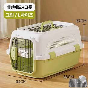 미스터킴 반려동물 파스텔 켄넬 이동장 케이지 이동가방, 1개, 그린