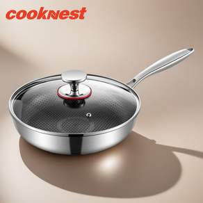 CookNest IH 스테인리스 코팅 프라이팬 304 스텐 벌집 인덕션 후라이팬, 1개, 28cm