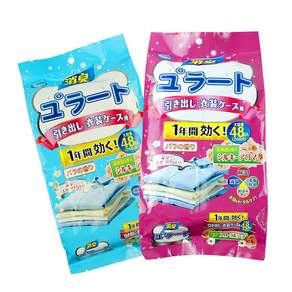 [BY]1+1일본 좀벌레퇴치제 곰팡이탈취제 천연 꽃향기 옷장방향제 냄새 탈취 좀약 옷장용 서랍장용 신발장용 향기남김/방습/곰팡이 방지, 장미꽃향+블루 풍경48p+48p