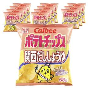 가루비 포테토칩 간사이 국물간장 맛, 12개, 58g