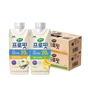 [본사직영] 셀렉스 프로핏 우유단백질 바나나+밀크 바닐라 250ml [2종], 36개