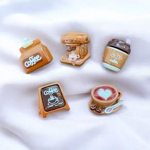 커피 한잔의 여유 포인트 냉장고 자석 (5개 1세트), 커피한잔의 여유 (5종 1세트)