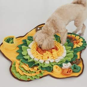 몽이네 노즈워크 매트 담요 애견 강아지 장난감 분리불안 놀아주기 놀이터, 플라워 매트, 1개