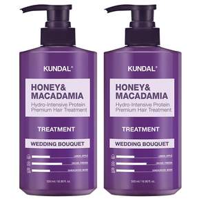 쿤달 허니 앤 마카다미아 헤어 트리트먼트 웨딩부케향, 500ml, 2개
