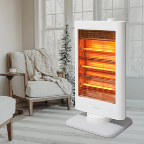 코코라이프 전기 히터 난로 전기스토브 난방기 온열기 가정용 전기히터, BOH-1004 (화이트 + 라이트그레이), BOH-1004