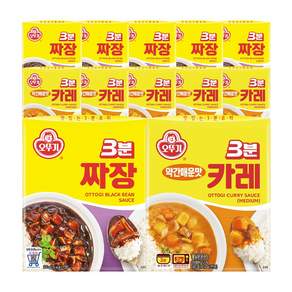오뚜기 3분 카레(약간매운맛)6개 + 짜장6개_총 12개, 1세트, 200g