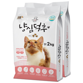 냥심덕후 고단백 고양이 사료 2kg 세트, 2개