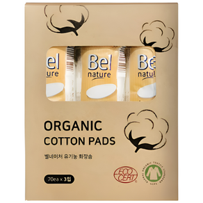 벨네이처 유기농 화장솜, 70개입, 3개
