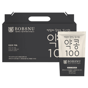 서울대약콩두유 밥스누 껍질째 통째로 갈아넣은 약콩 100 더좋은 무설탕, 190ml, 20개