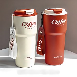 투썸텀블러 보온보냉 커피잔 보냉 텀블러 2개 세트 커플 텀블러, 화이트 ,레드, 620ml, 1개