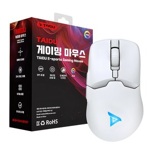 TAIDU 타이두 TSG608Pro 초경량 무선 블루투스 게이밍 마우스, 화이트