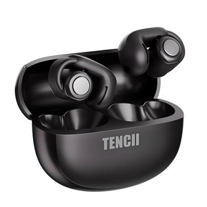 TENCII 무선 ENC 귀걸이형 블루투스 이어폰, 블랙