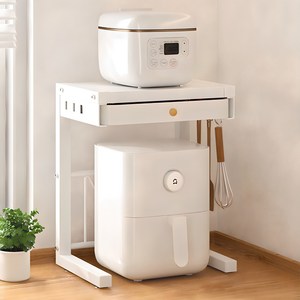 HK.SELL W36 에어프라이어 커피머신 2단 선반, 화이트, 1개