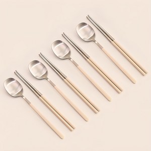 달팽이리빙 퀴진드마망 순수 수저세트, 크림화이트, 숟가락 4p + 젓가락 4p, 4세트