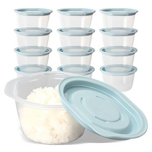 아카시아리빙 전자렌지용 냉동밥보관 쿡앤밥 스카이블루 275ml, 밀페용기 13개, 1세트