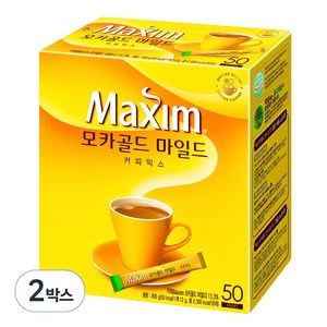 맥심 모카골드 마일드 커피믹스, 12g, 50개입, 2개