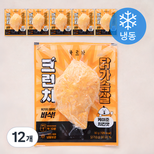바르닭 크런치 닭가슴살 케이준치킨맛 (냉동), 90g, 12개
