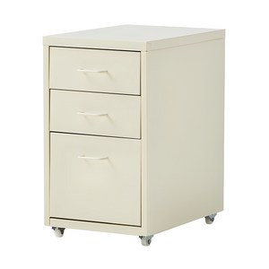 한샘 마카롱 철제 3단 서랍장, 크림화이트