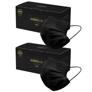 고르고 바른 일회용 마스크 L 성인용, 50개입, 2개, 블랙