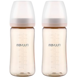 모윰 PPSU 노꼭지 올인원 젖병, 베이지, 270ml, 2개