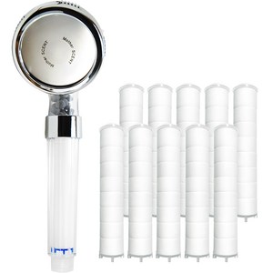 마더센트 3단 분사 필터 샤워기 + 리필 10p 세트, 1세트, 혼합색상