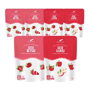 리틀스푼 동결건조 싱싱과일칩 2종 세트 딸기칩13g 3p + 사과칩15g 3p, 사과, 딸기, 1세트