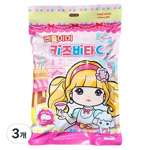 리틀미미 키즈 비타C 캔디 복숭아맛 1000정, 3개, 1200g