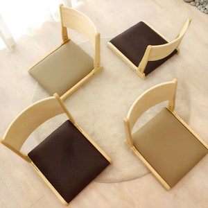 RM디자인 러버좌식 원목 접이식 등받이 앉은뱅이 좌식 의자, 베이지