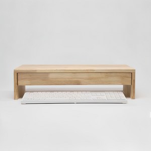 더그루몰 고무나무 서랍형 와이드 모니터 받침대, 혼합색상