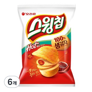 오리온 스윙칩 볶음고추장맛, 60g, 6개