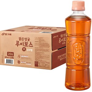 빙그레 맑은얼굴 루이보스차 무라벨, 20개, 500ml