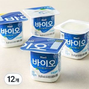 매일바이오 무가당 플레인, 85g, 12개