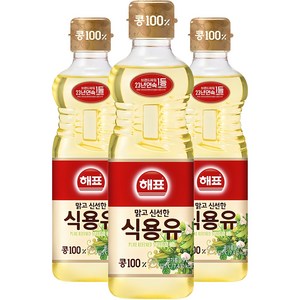 해표 콩기름 식용유, 900ml, 3개