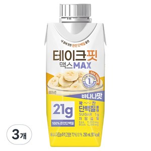 테이크핏 맥스 바나나맛 드링크믹스 RTD, 250ml, 3개