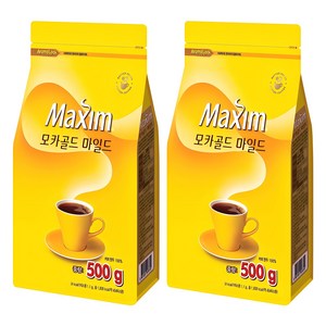 맥심 모카골드 마일드 원두커피, 500g, 2개