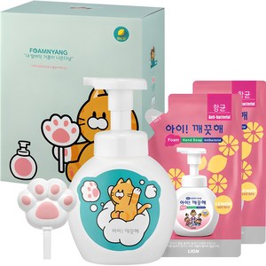 아이깨끗해 폼냥이 핸드워시 레몬향 1개 + 리필 200ml 2개 + 거품툴 1개 + 폼냥이스티커 2개, 1세트