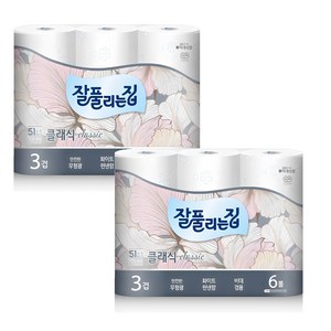 잘풀리는집 3겹 클래식 고급롤화장지, 25m, 6개입, 2개