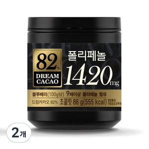 롯데웰푸드 드림카카오 다크초콜릿 82%, 86g, 2개