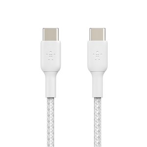 벨킨 부스트업 패브릭 USB C to C타입 고속 충전케이블 1m CAB004bt1M, 화이트, 1개