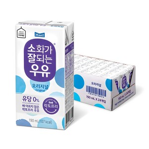 소화가잘되는우유 오리지널, 190ml, 24개