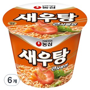 농심 새우탕 큰사발면 115g, 6개