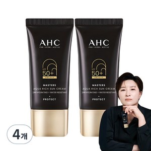 AHC 마스터즈 아쿠아 리치 선크림 SPF50+ PA++++, 30ml, 4개