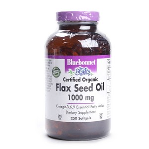 블루보넷 플랙 씨드 오일 1000mg 글루텐 프리 무설탕 소프트젤, 1개, 250정