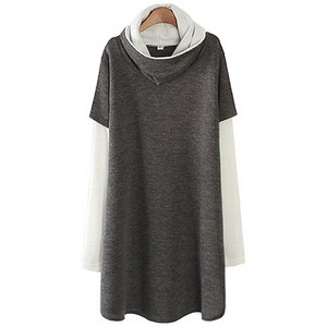 에스티아 여성용 레이어드 롱 터들 긴팔 티셔츠 0389