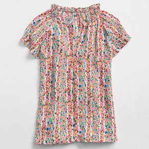 갭 여성용 프린트 러플 상의