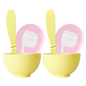 퀸즈 팩도구 4종 세트, 핑크,옐로우,투명, 2세트